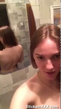 Getting myself wet in shower while riding my Stickam teen anal with dildo
